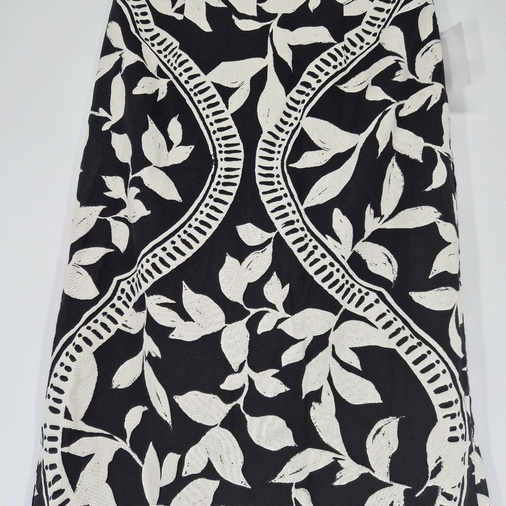 Parker Kiley Straight Midi Cotton Linen Blend Boho Skirt Sz8 - Picture 3 of 13